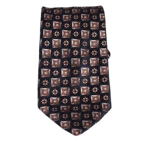 7 Downie st Made In Italy 100% silk Black,  Copper, Silver Tie